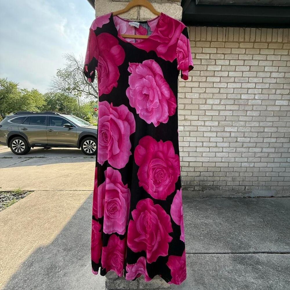 Indie Grunge Rose Pink Maxi Shirt Dress Plus Size